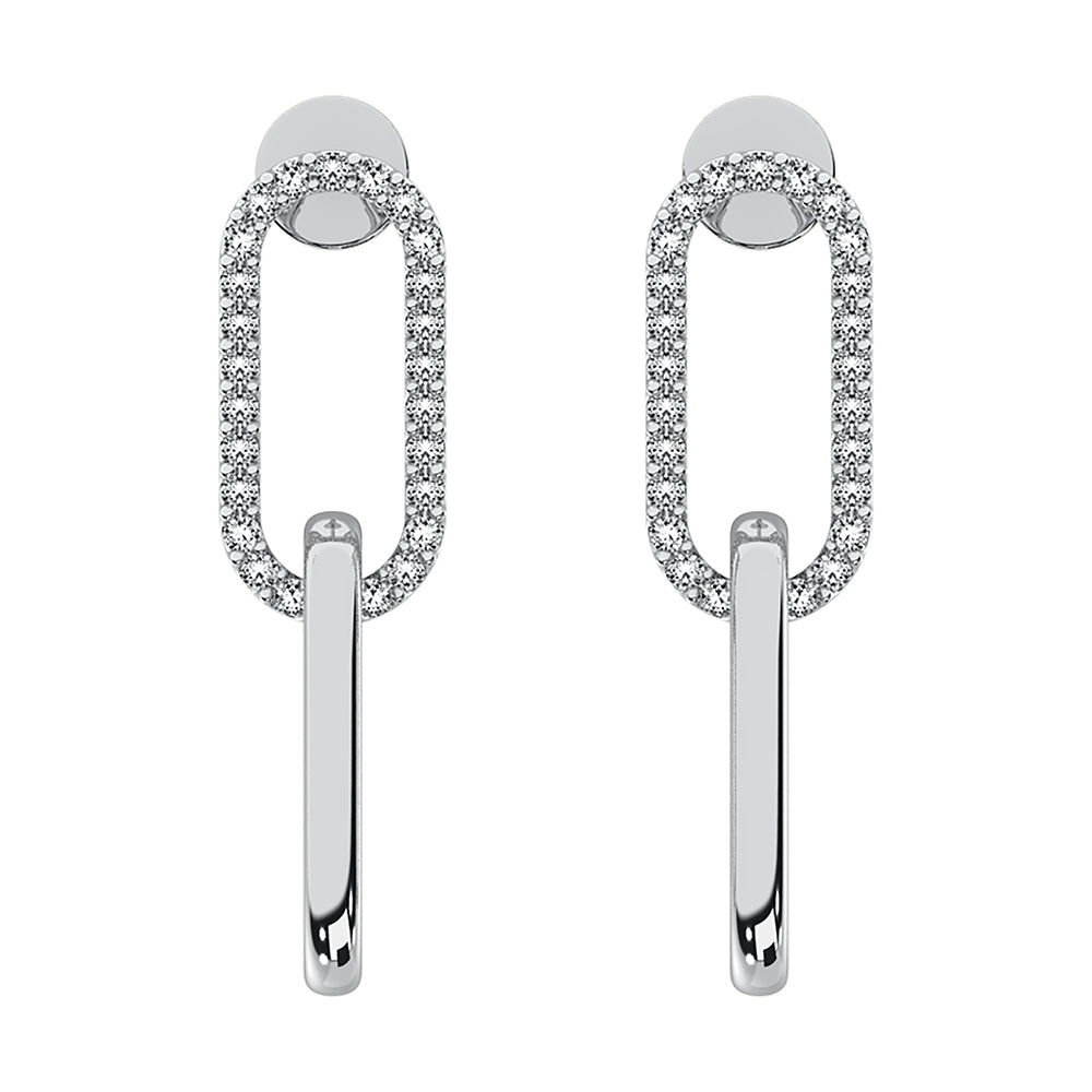 10K White Gold 1/6 Ct.Tw. Diamond Fashion Earrings