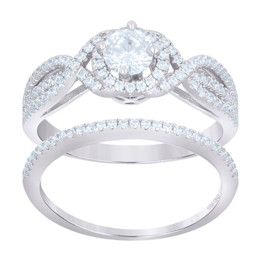 925 Sterling Silver Cz Ring S6