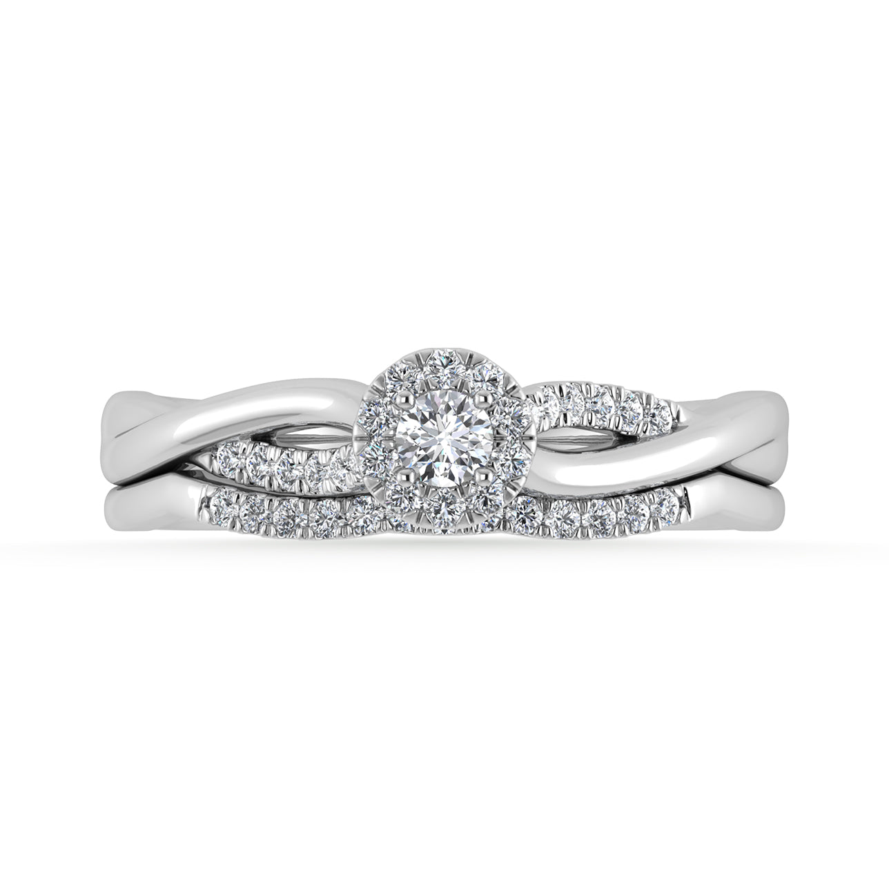 10K White Gold Diamond 1/4 Ct.Tw. Round Shape Bridal Ring