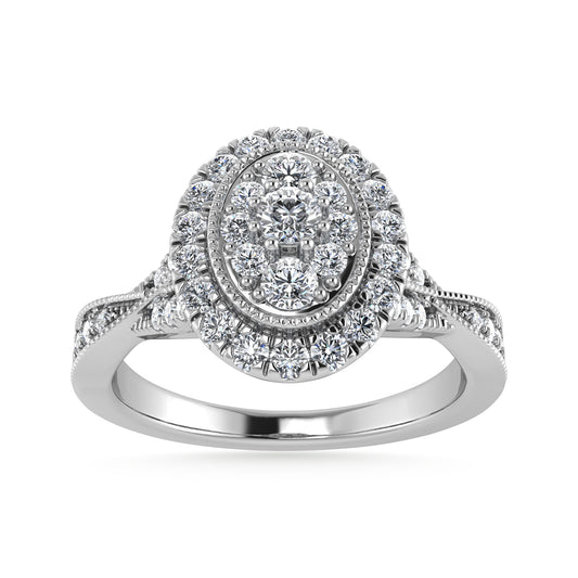 Diamond 1/2 Ct.Tw. Bridal Ring in 10K White Gold