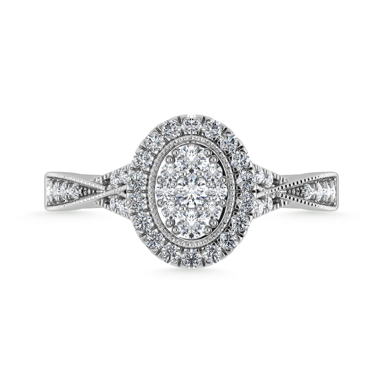 Diamond 1/2 Ct.Tw. Bridal Ring in 10K White Gold