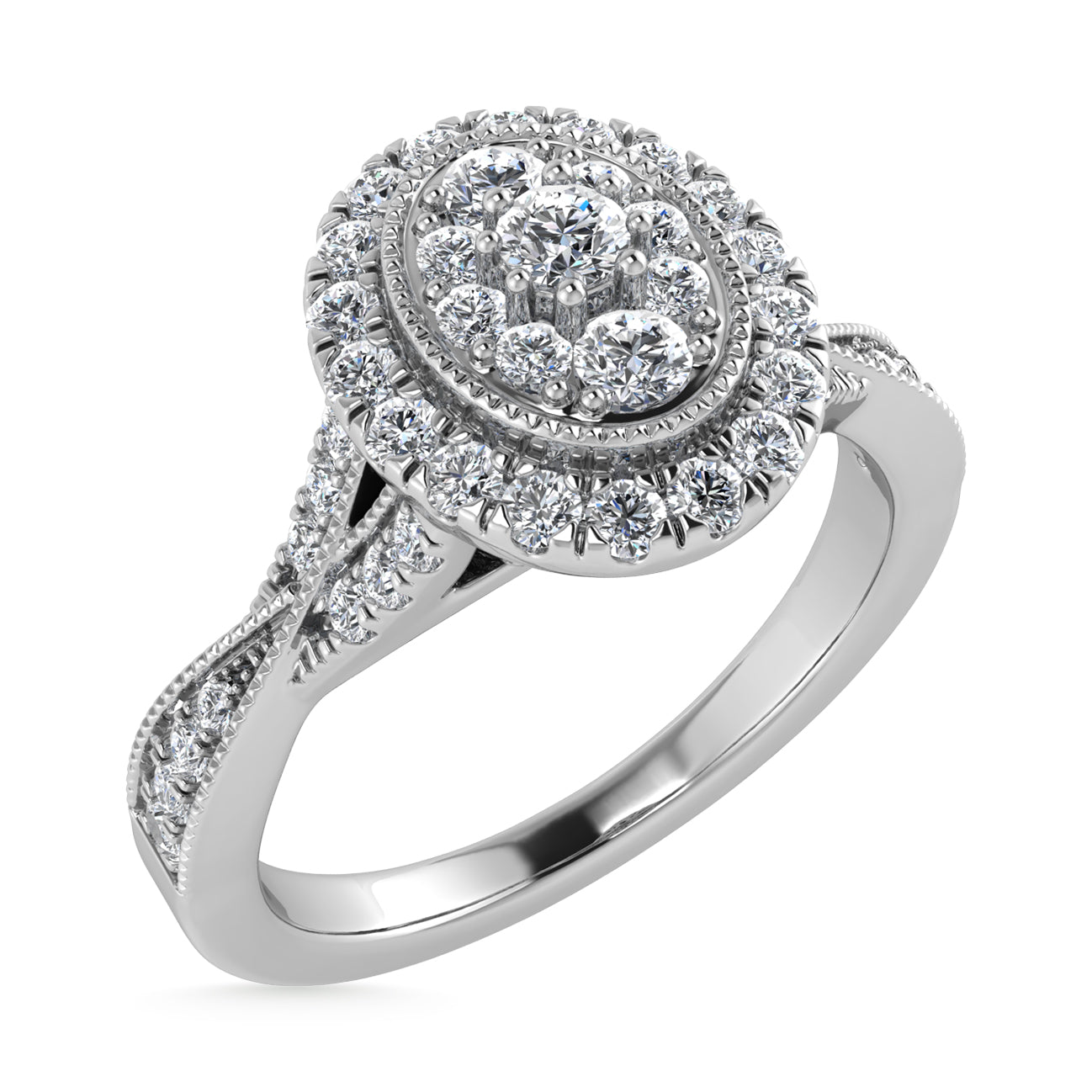 Diamond 1/2 Ct.Tw. Bridal Ring in 10K White Gold