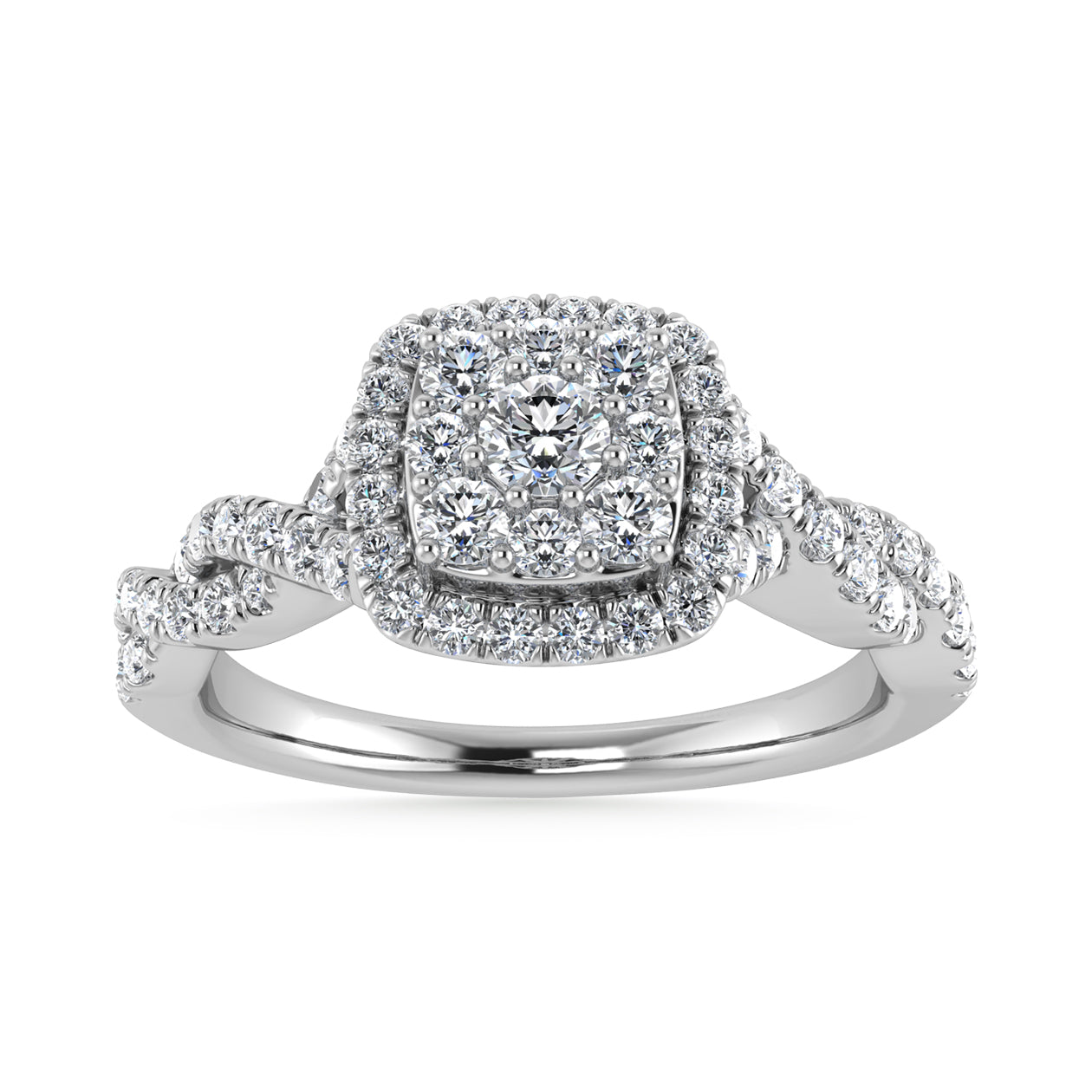 Diamond 1/2 Ct.Tw. Engagement Ring in 10K White Gold