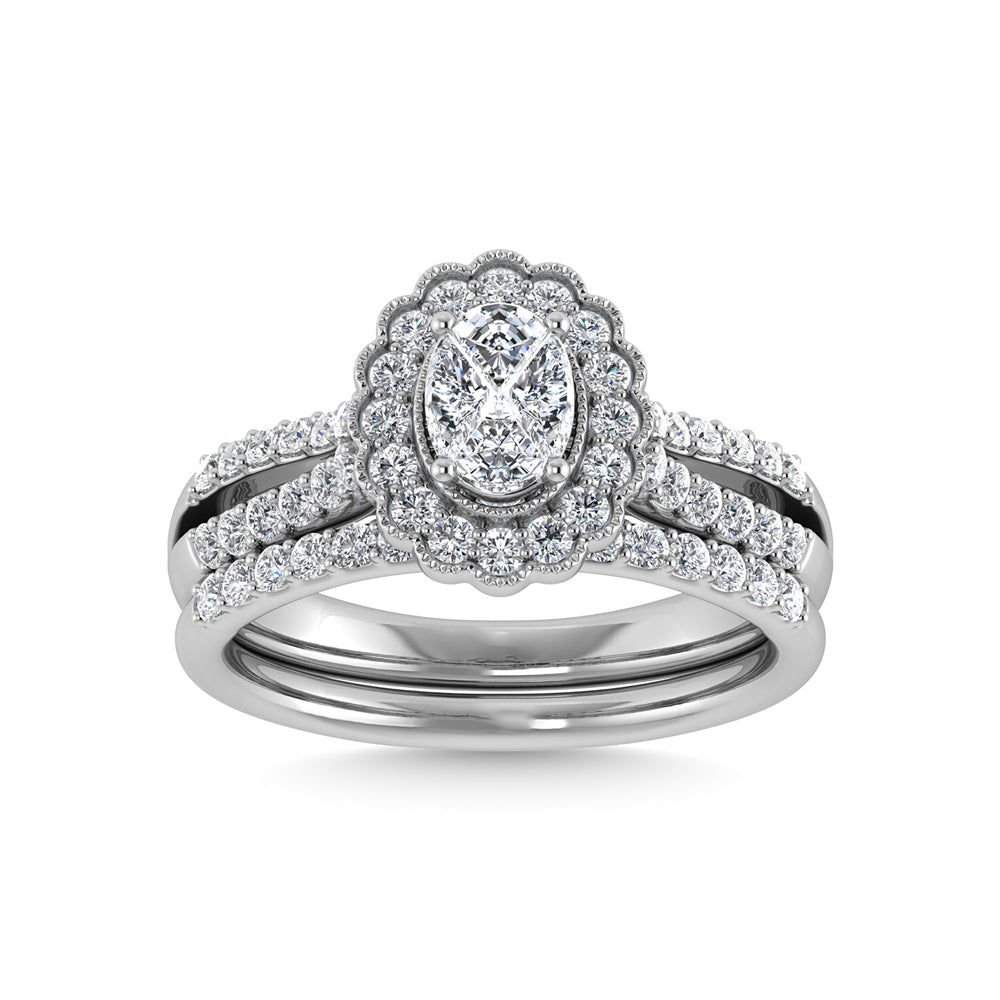 14K White Gold Diamond 1 Ct.Tw. Bridal Ring