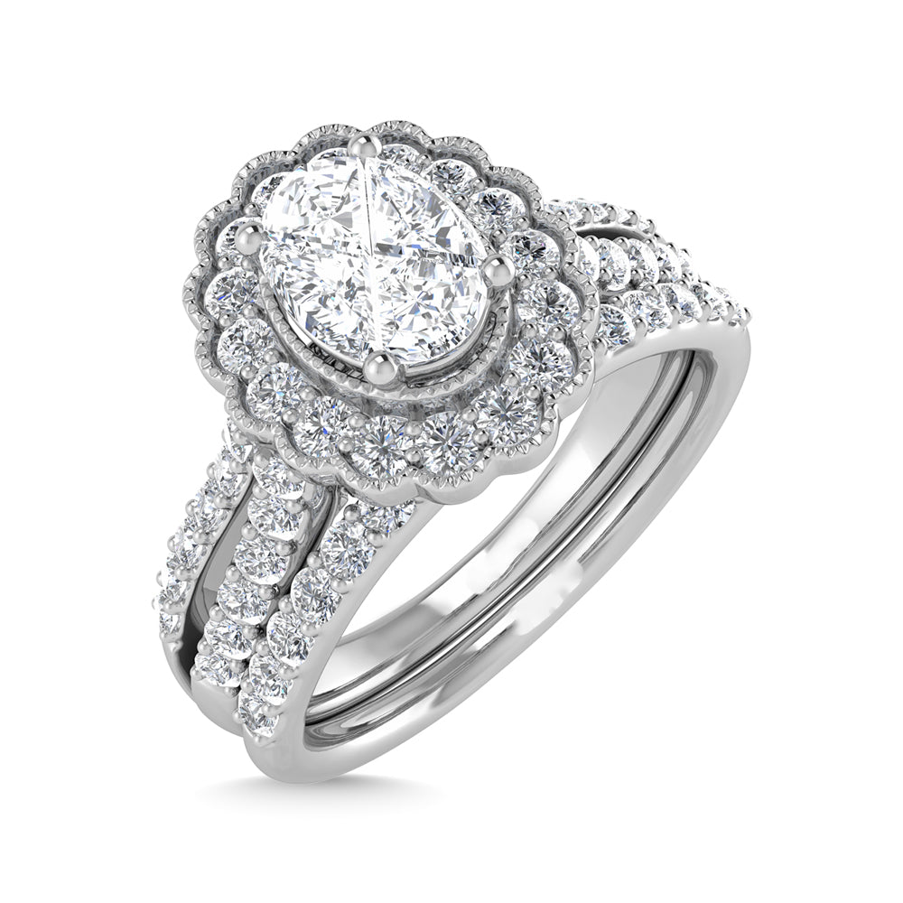 14K White Gold Diamond 1 Ct.Tw. Bridal Ring