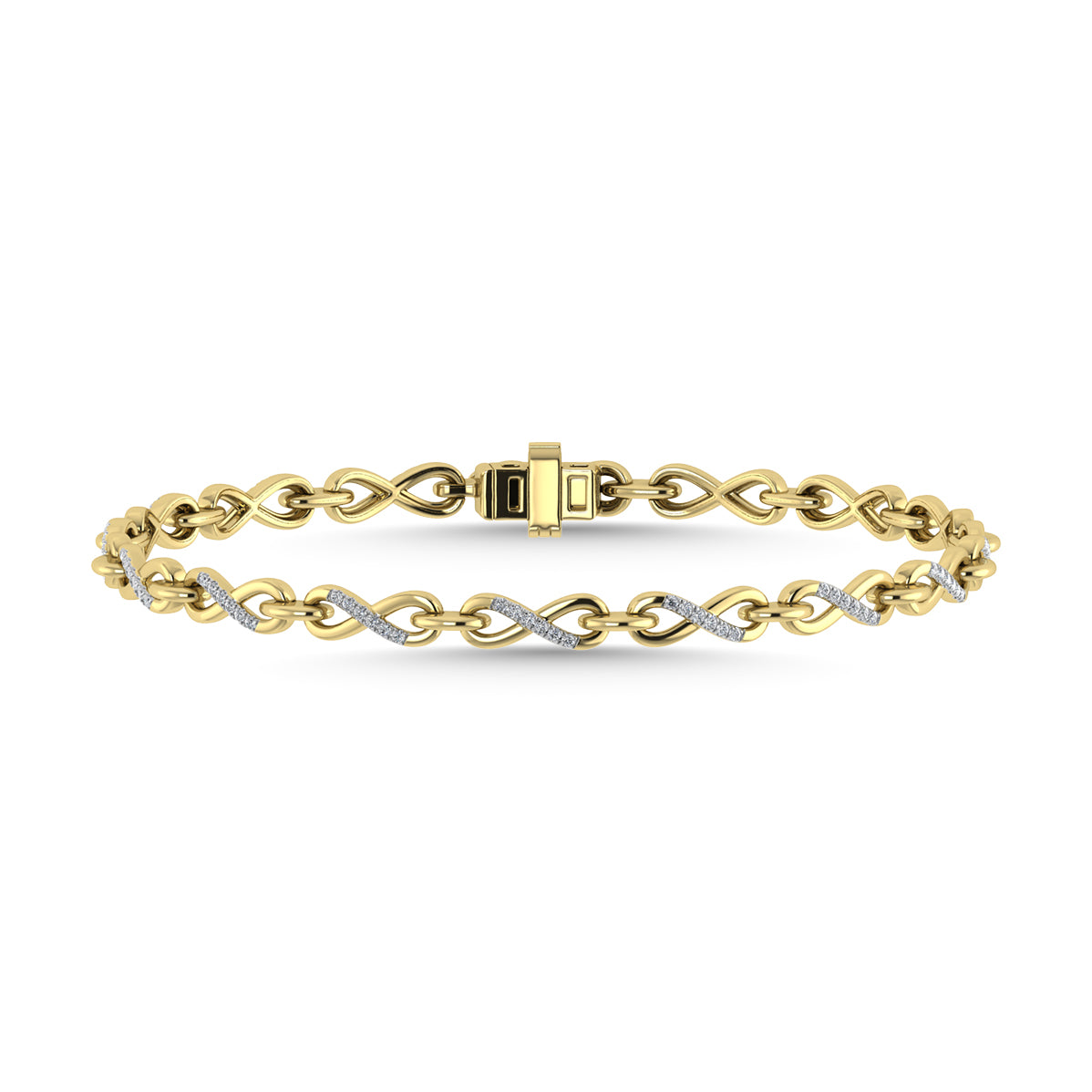 10K Yellow Gold Diamond 1/4 Ct.Tw. Fashion Bracelet