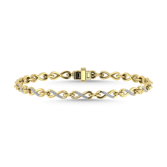 10K Yellow Gold Diamond 1/4 Ct.Tw. Fashion Bracelet