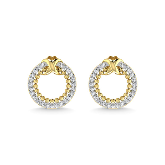 10K Yellow Gold Diamond 1/4 Ct.Tw. Fashion Earrings