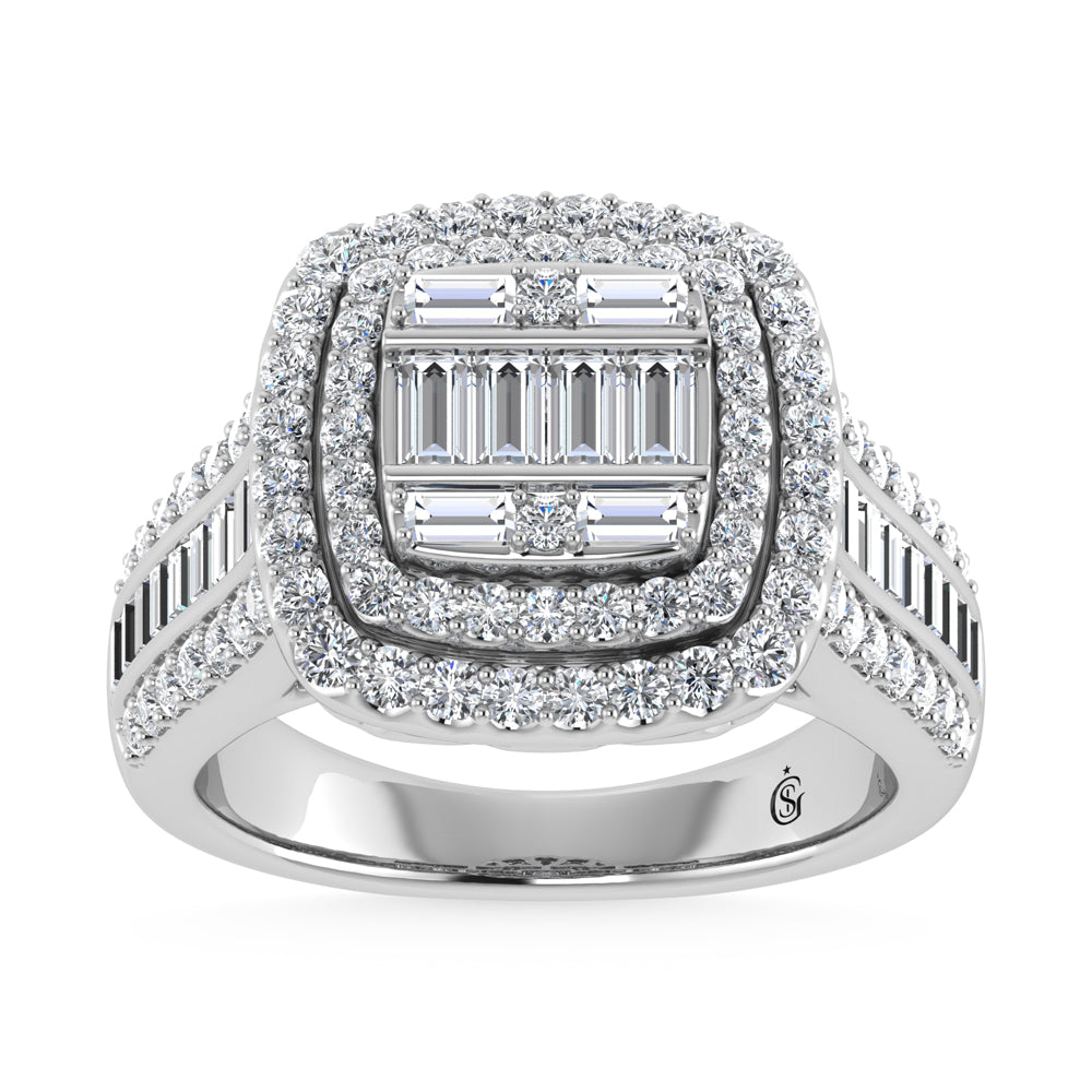 14K White Gold Diamond 1 3/8 Ct.Tw. Engagement Ring