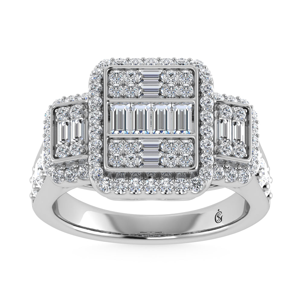 14K White Gold Diamond 1 1/2.Ct. Tw. Engagement Ring