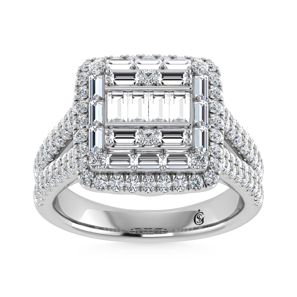 14K White Gold Diamond 1 1/2.Ct. Tw. Engagement Ring