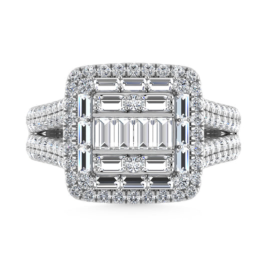 14K White Gold Diamond 1 1/2.Ct. Tw. Engagement Ring