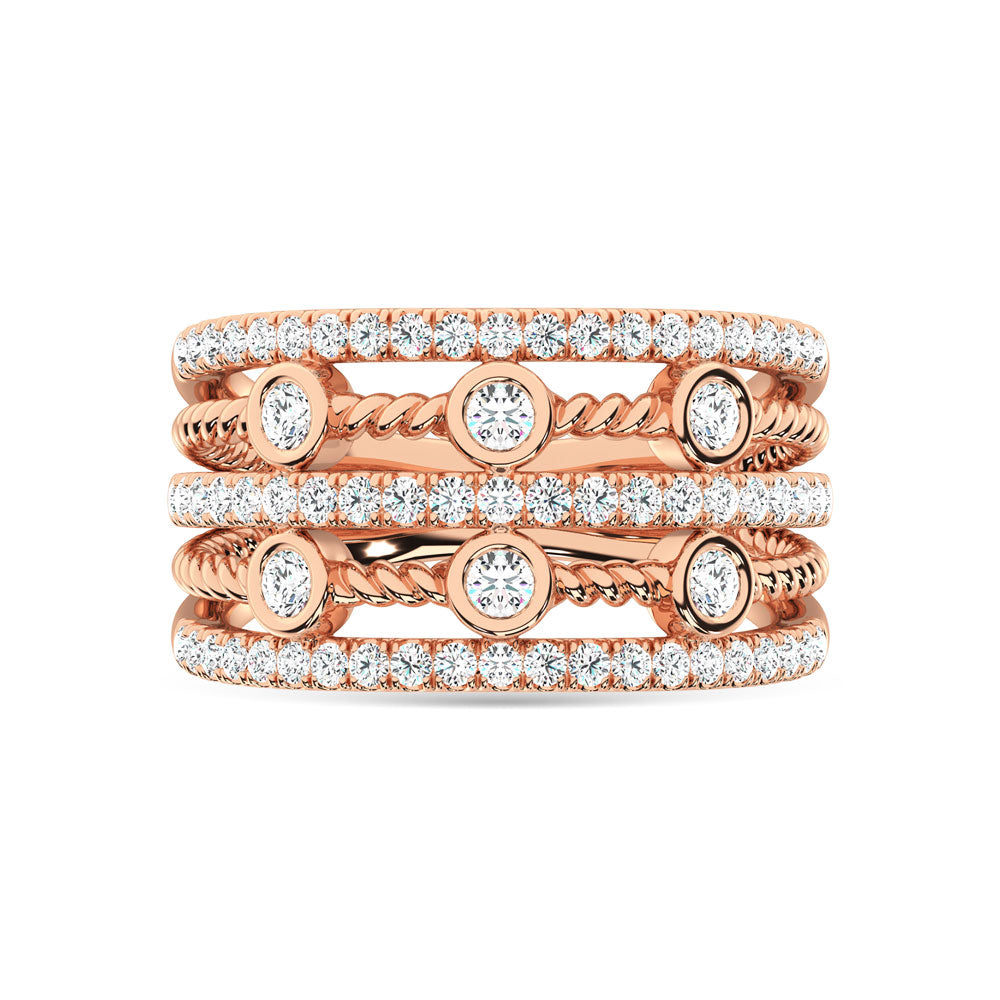 14K Rose Gold Diamond 1 Ct.Tw. Fashion Ring