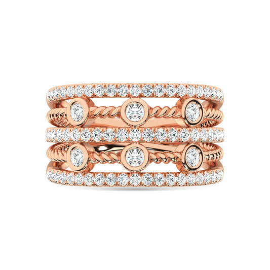 14K Rose Gold Diamond 1 Ct.Tw. Fashion Ring