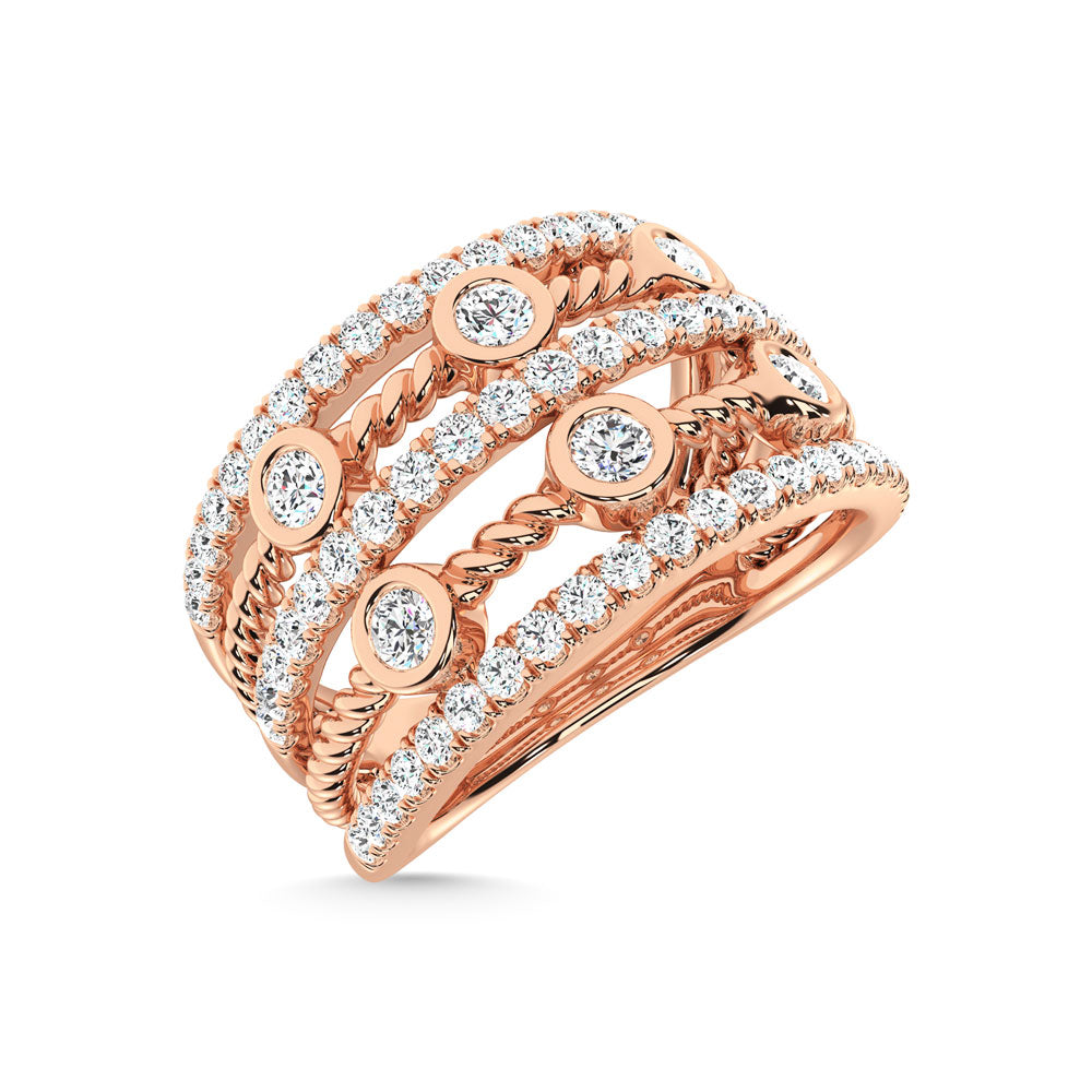 14K Rose Gold Diamond 1 Ct.Tw. Fashion Ring