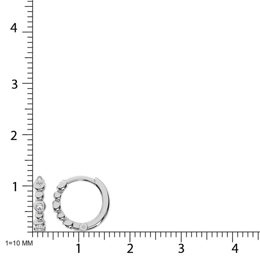 14K Yellow Gold Diamond 1/10 Ct.Tw. Hoop Earrings