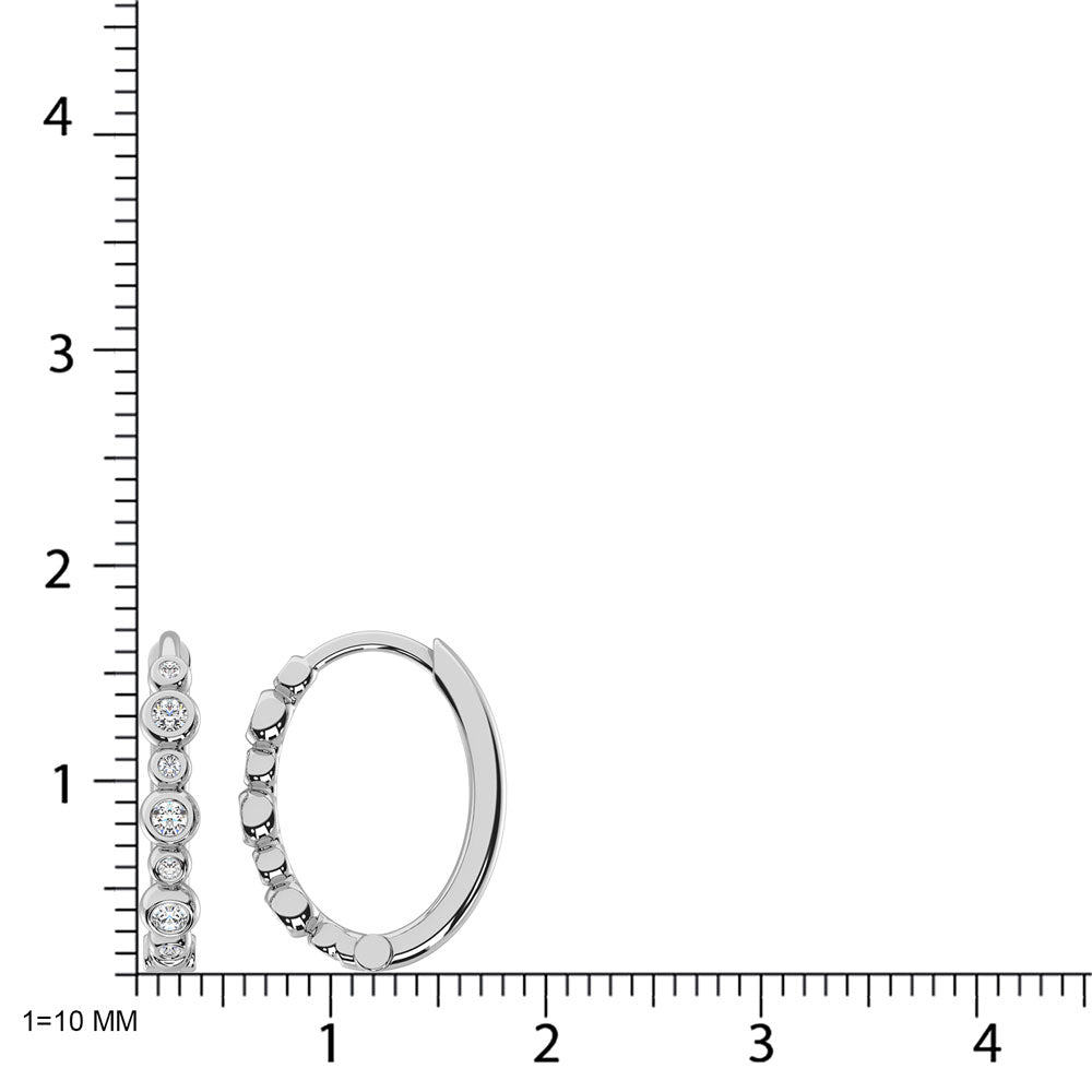 14K White Gold Diamond 1/4 Ct.Tw. Hoop Earrings