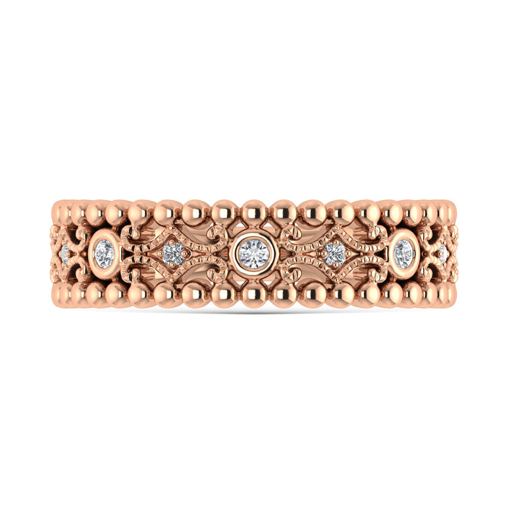 10K Rose Gold  1/10 Ct.Tw. Diamond Fashion Band