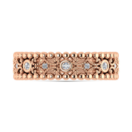 10K Rose Gold  1/10 Ct.Tw. Diamond Fashion Band
