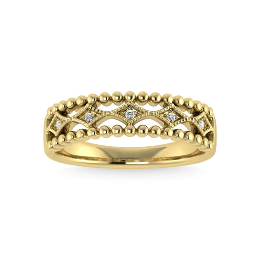 10K Yellow Gold Diamond 1/20 Ct.Tw. Fashion Band
