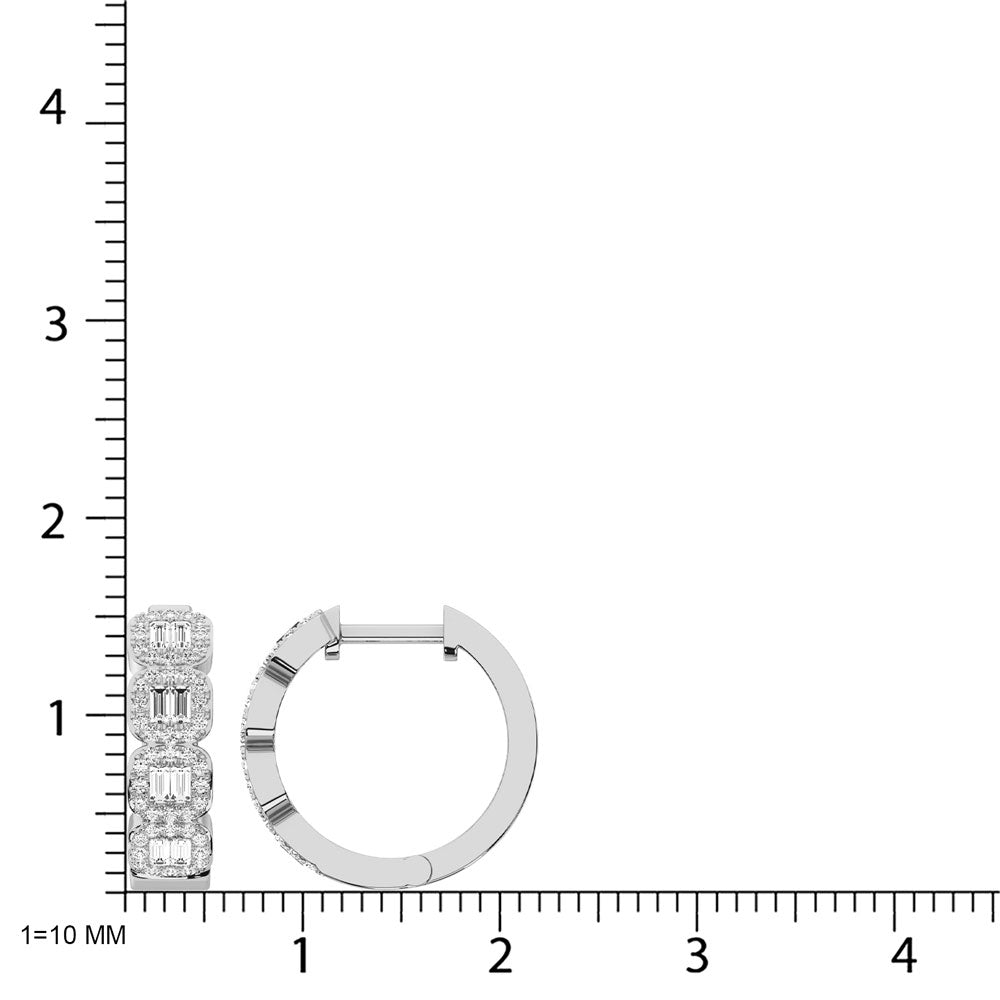 14K White Gold Diamond 1/2 Ct.Tw. Fashion Earrings