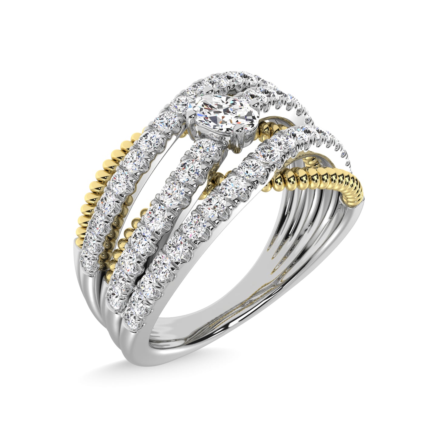 14K Two Tone Diamond 1 Ct.Tw. Fashion Ring