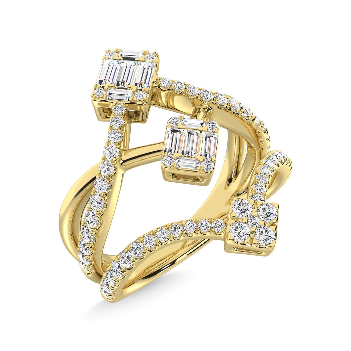 14K Yellow Gold Diamond 3/4 Ct.Tw. Fashion Ring