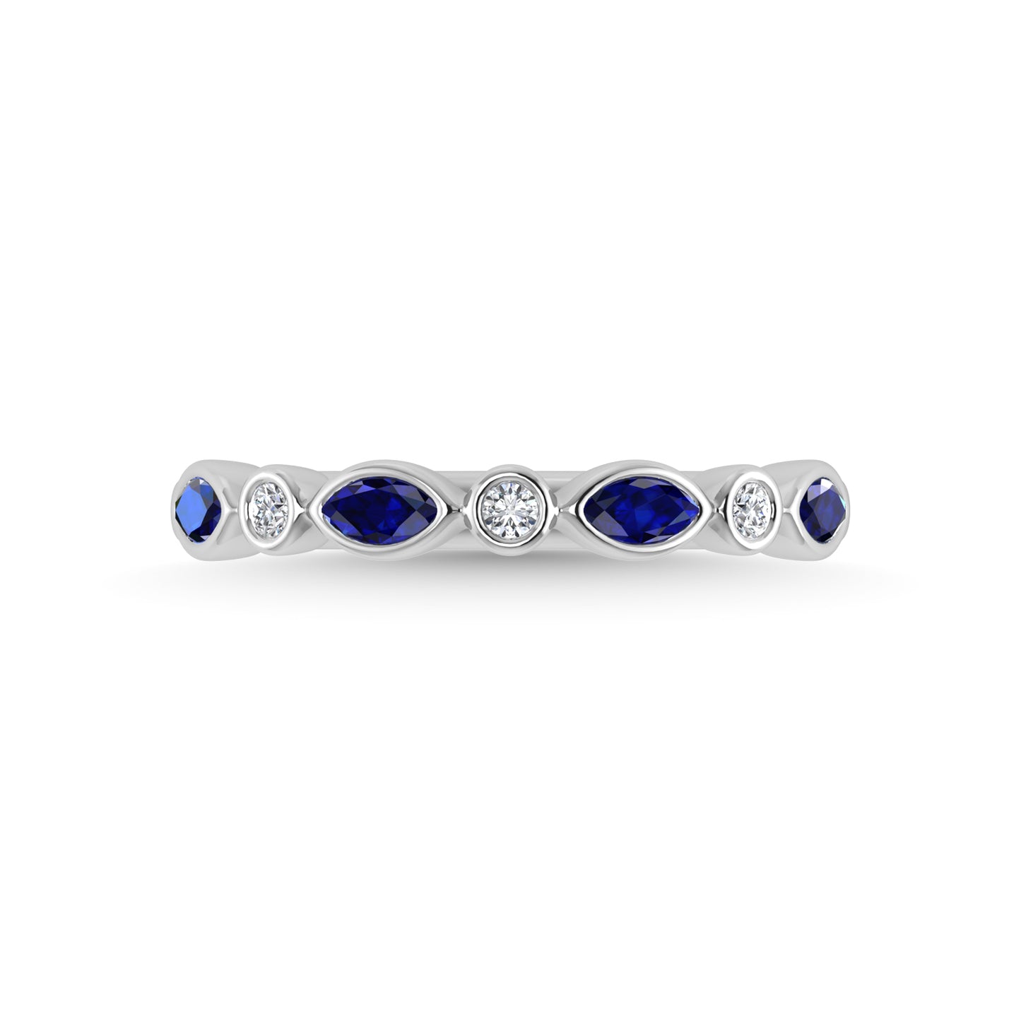 14K White Gold Blue Sapphire 1/2 Ct.Tw. Stackable Band
