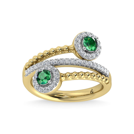 14K Yellow Gold Diamond 7/8 Ct.Tw. Fashion Ring