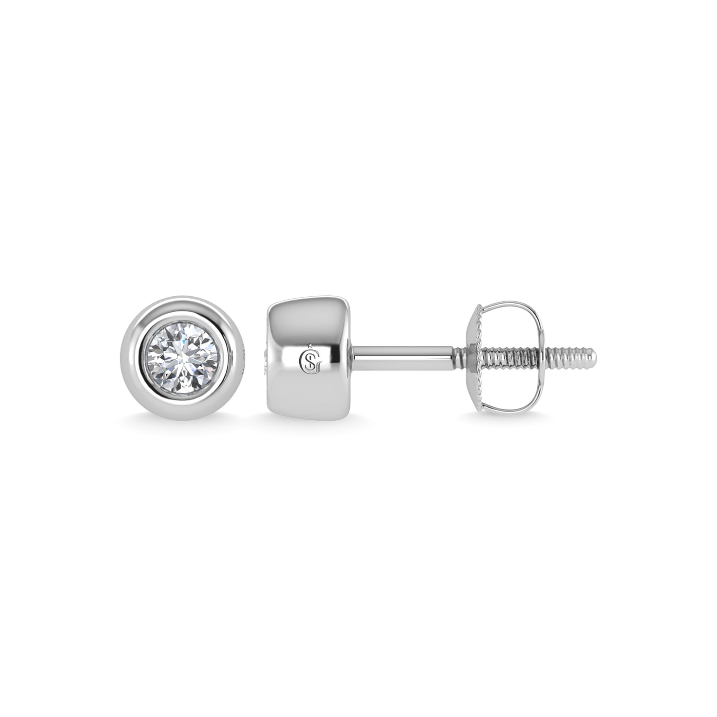 14K White Gold Diamond 1/10 Ct.Tw. Stud Earrings