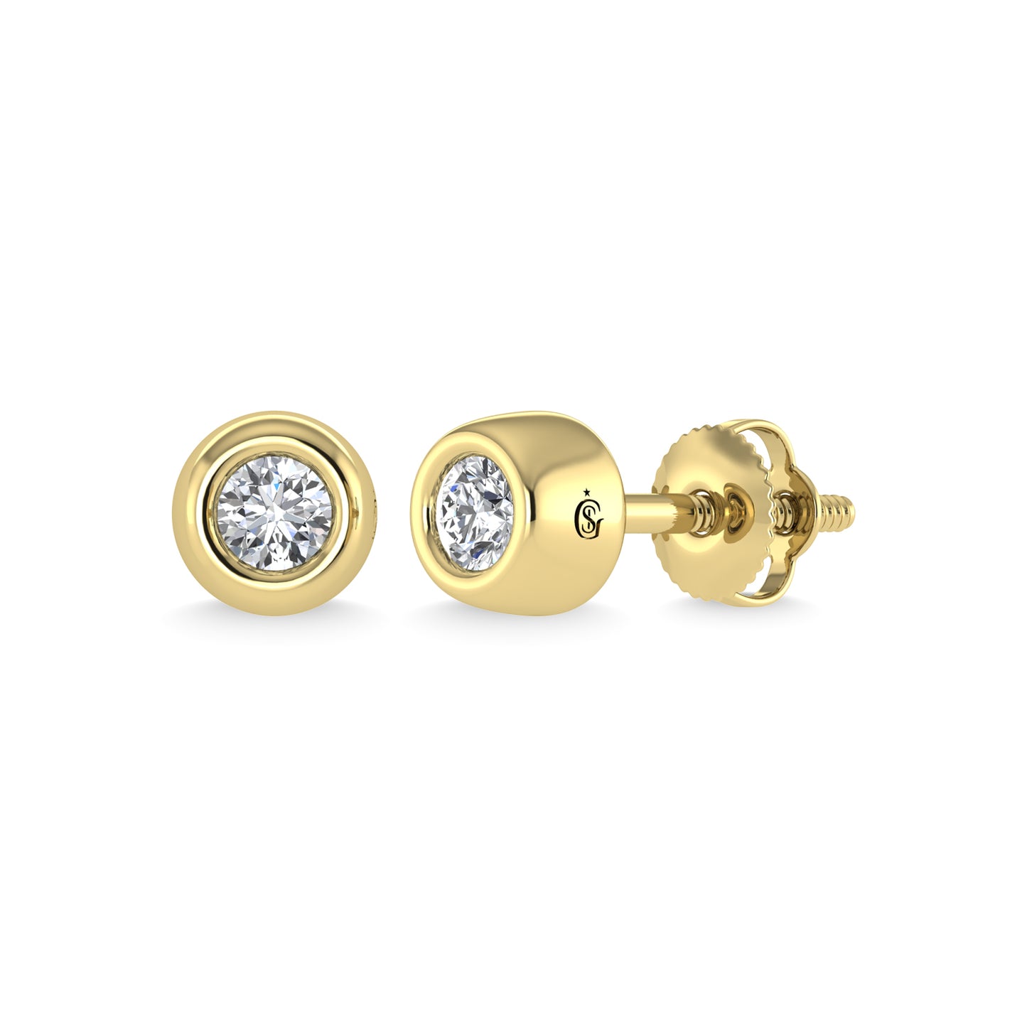 14K Yellow Gold Diamond 1/10 Ct.Tw. Stud Earrings