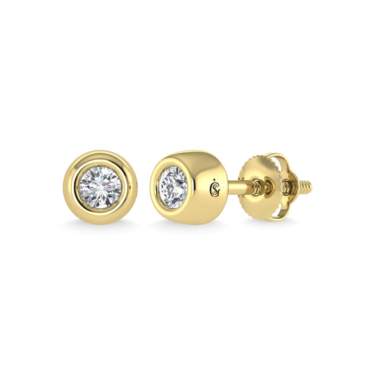 14K Yellow Gold Diamond 1/10 Ct.Tw. Stud Earrings