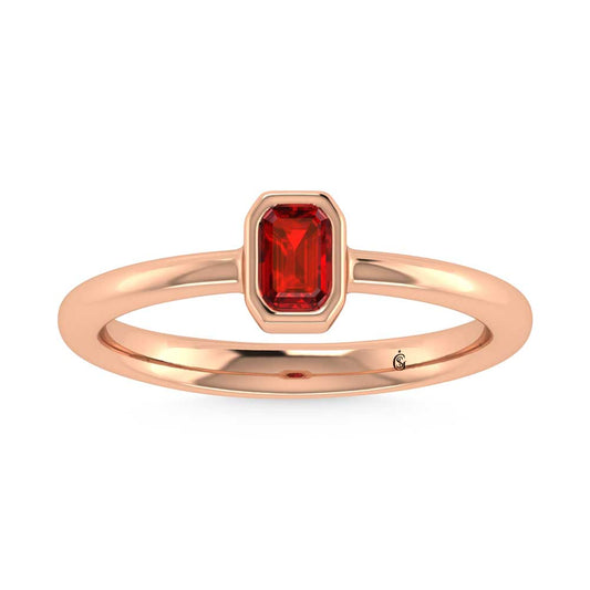 14K Rose Gold Diamond 1/3 Ct.Tw. And Ruby Fashion Ring