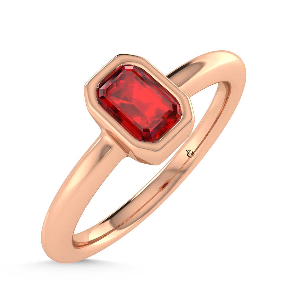 14K Rose Gold Diamond 1/3 Ct.Tw. And Ruby Fashion Ring