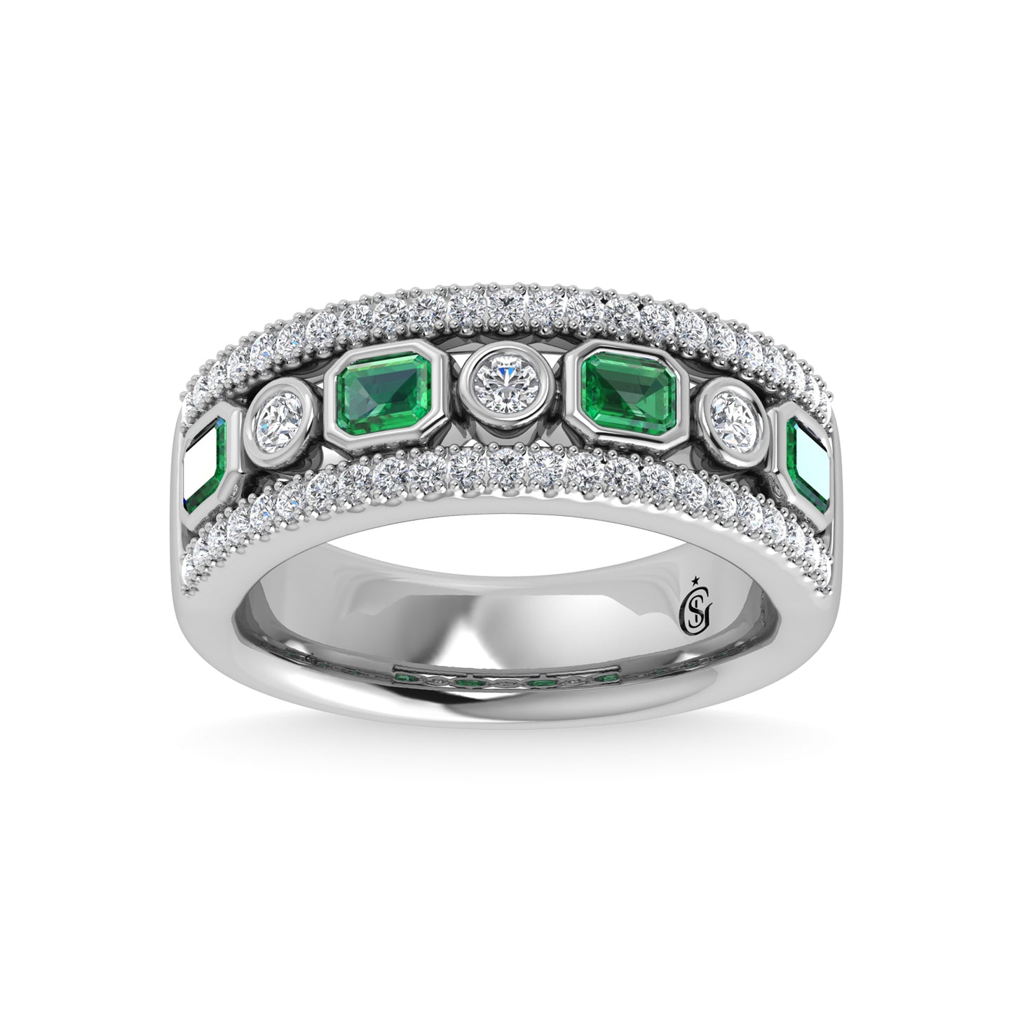 14K Two Tone Diamond 3/4 Ct.Tw. Fashion Band