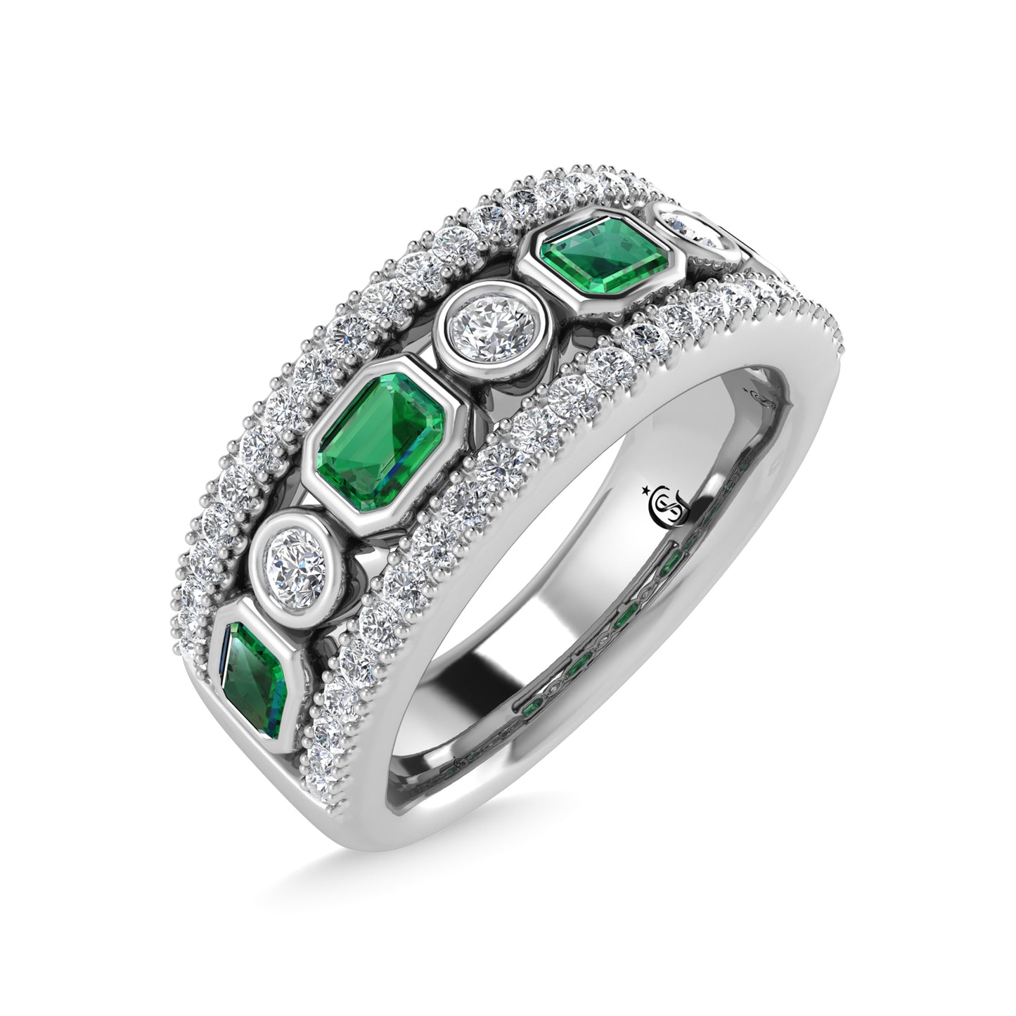 14K Two Tone Diamond 3/4 Ct.Tw. Fashion Band