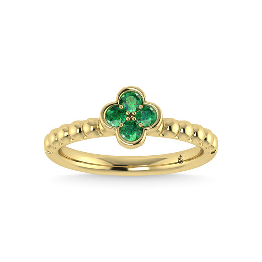 14K Yellow Gold 1/5 Ct.Tw. Diamond and Ruby Fashion Ring