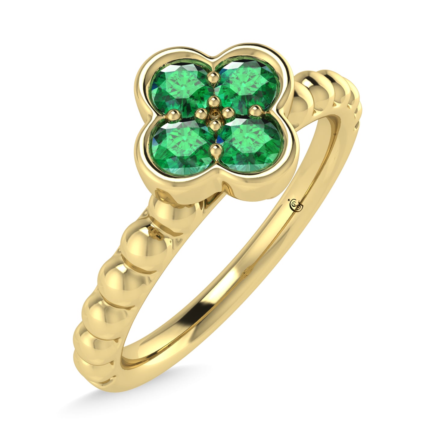 14K Yellow Gold 1/5 Ct.Tw. Diamond and Ruby Fashion Ring