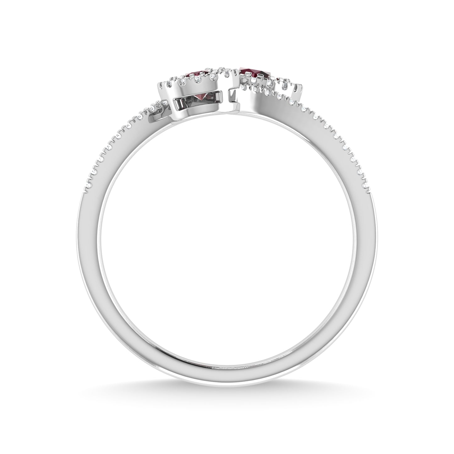 14K White Gold Ruby and Diamond 5/8 Ct.Tw. Fashion Ring