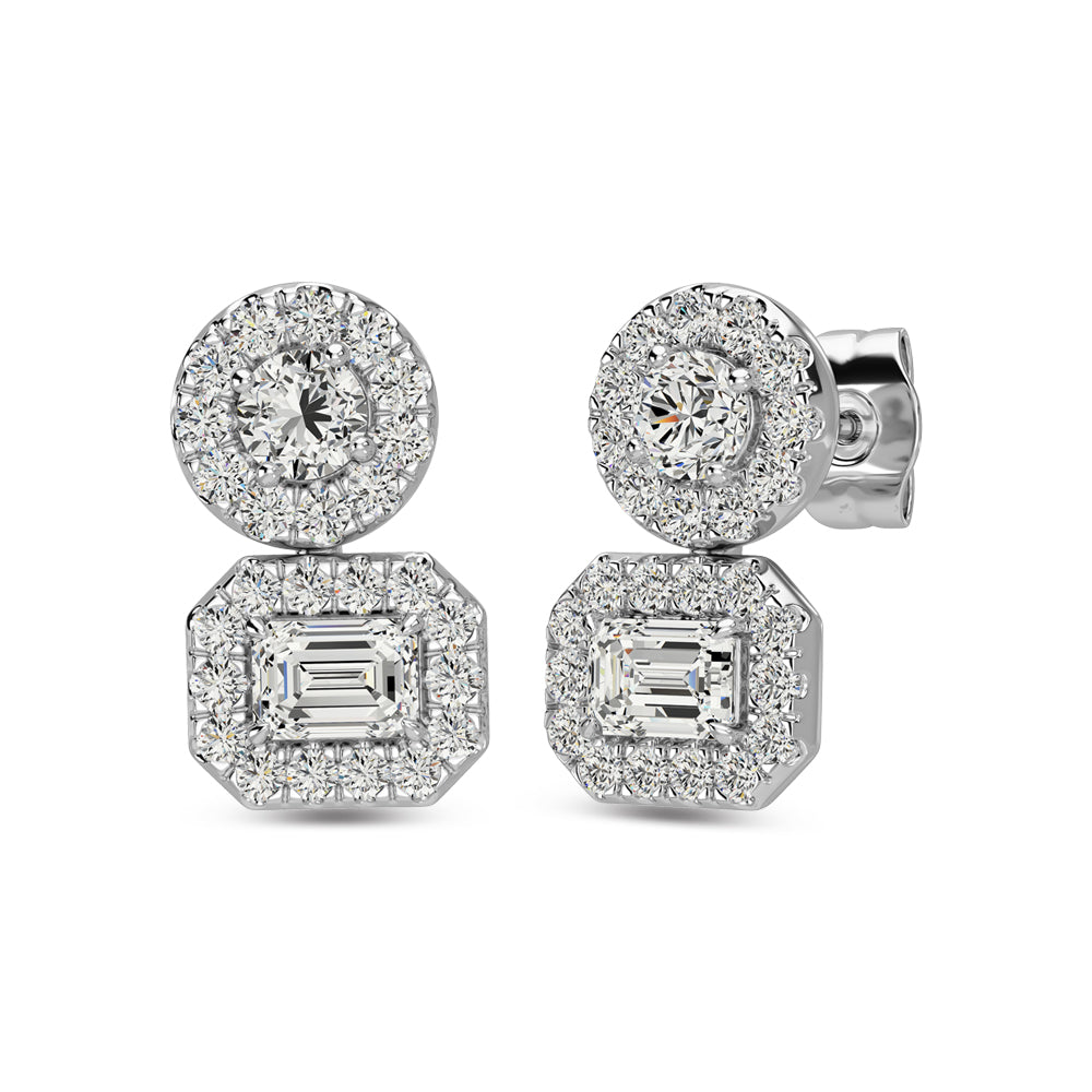 14K White Gold Diamond 3/4 Ct.Tw Fashion Earrings