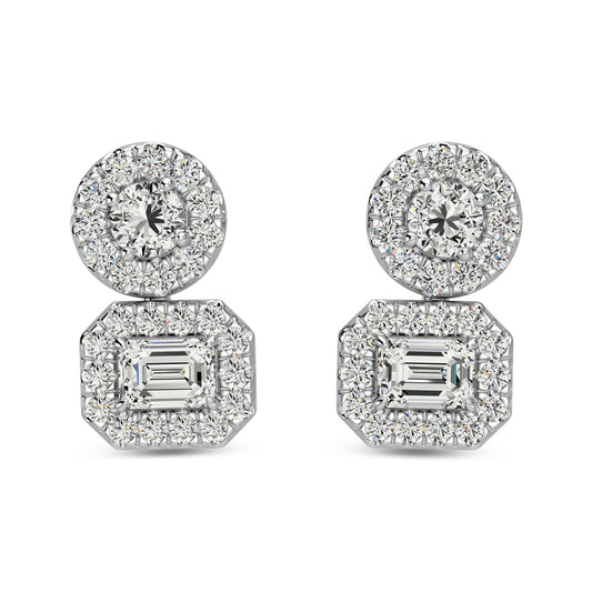 14K White Gold Diamond 3/4 Ct.Tw Fashion Earrings