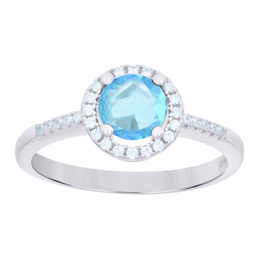 925 Sterling Silver Cz Ring S6