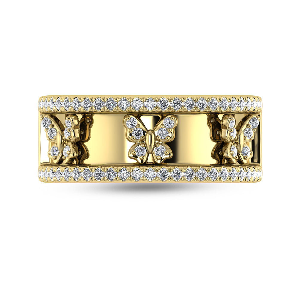 14K Yellow Gold Diamond 1/3 Ct.Tw. Butterfly Fashion Ring