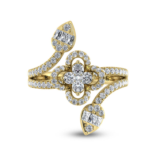 14K Yellow Gold Diamond 7/8 Ct.Tw. Fashion Ring