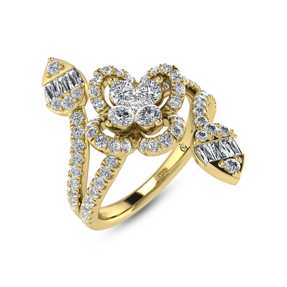 14K Yellow Gold Diamond 7/8 Ct.Tw. Fashion Ring