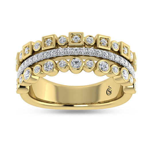 14K Yellow Gold Diamond 1/2 Ct.Tw. Fashion Ring