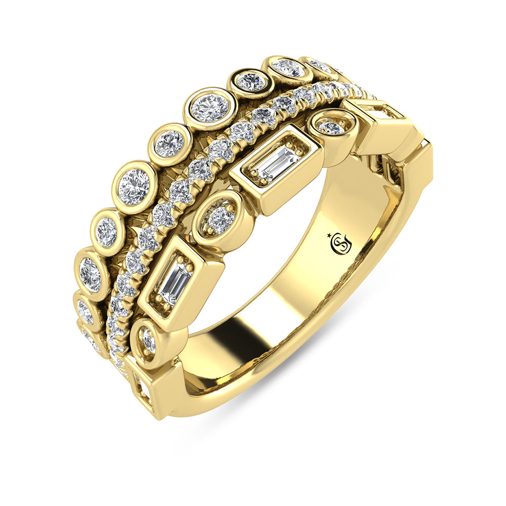 14K Yellow Gold Diamond 1/2 Ct.Tw. Fashion Ring