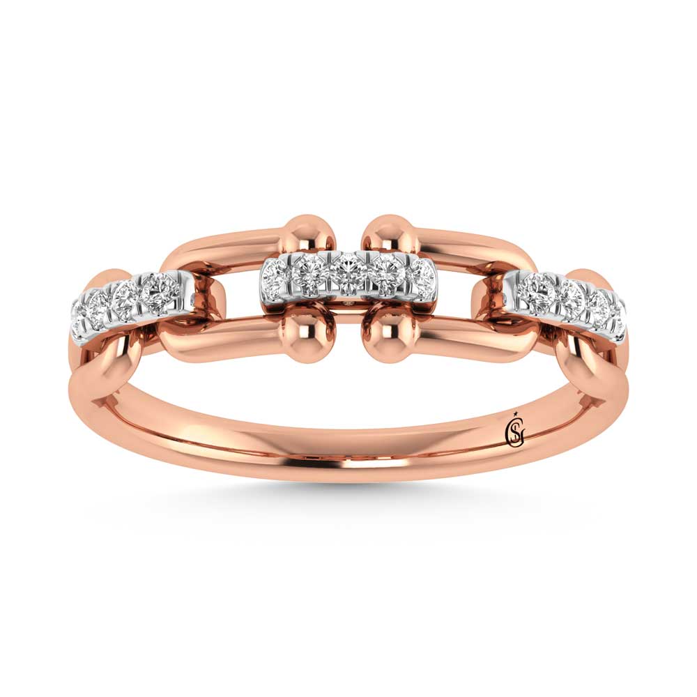 14K Rose Gold Diamond 1/10 Ct.Tw. Fashion Ring