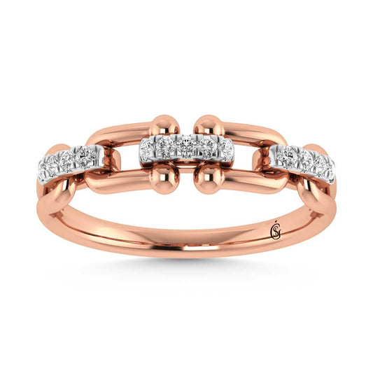 14K Rose Gold Diamond 1/10 Ct.Tw. Fashion Ring