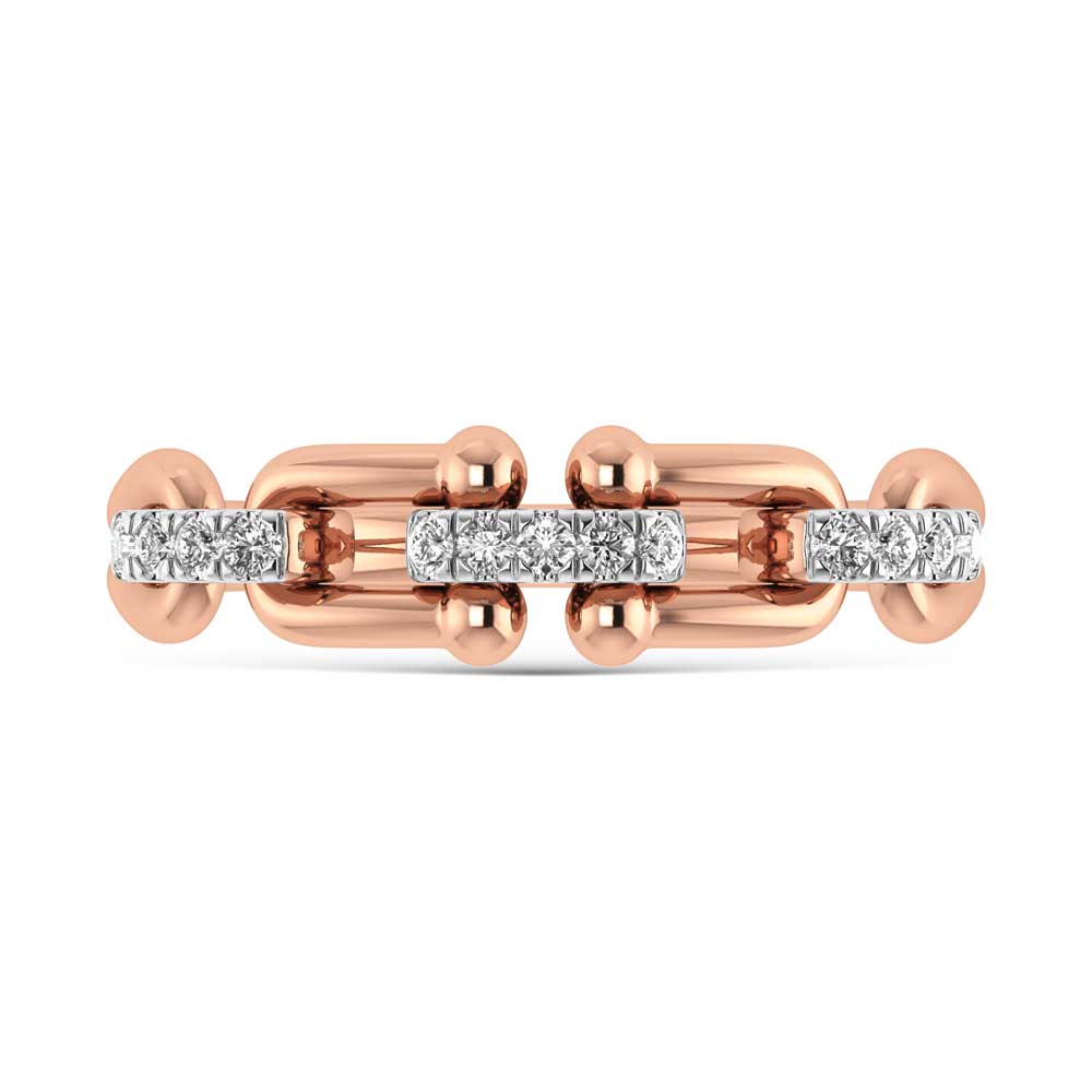 14K Rose Gold Diamond 1/10 Ct.Tw. Fashion Ring